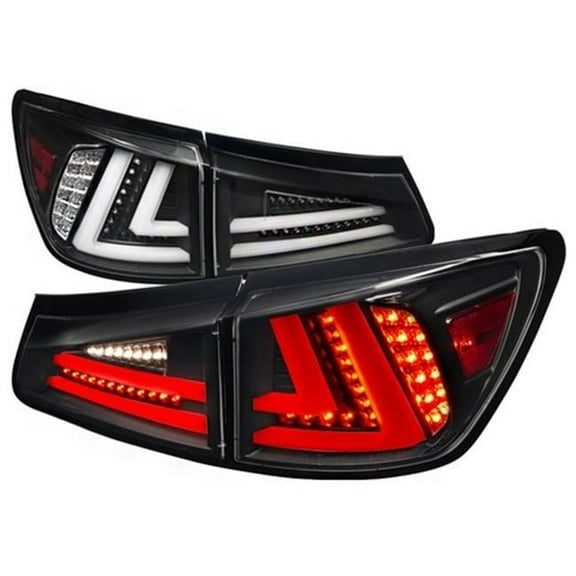 LED Tail Lights for 06 to 08 Lexus IS250, Black - 8 x 18 x 29 in.