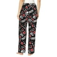 thumbnail image 3 of Uemuo Vintage Skull Casino Pattern Women's Wide Leg Palazzo Lounge Pants with Pockets Light Weight Loose Comfy Casual Pajama Pants-Medium, 3 of 9