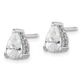 thumbnail image 2 of Finest Gold Sterling Silver Cheryl M Rhod-p CZ Pear with Pave Gallery Stud Earrings, 2 of 4