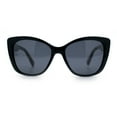 thumbnail image 4 of Womens Polarized Classic Oversized Chic Cat Eye Plastic Fashion Sunglasses Black Tortoise - Black, 4 of 8