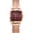 Rose Gold, variant on Diamond Collection Women's Square Dial Watch, Metal Band, Classic Quartz Movement, Elegant Dress Watch