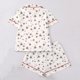 thumbnail image 4 of Camiseta de Manga Corta Y Pantalones Cortos Set Turndown Collar Botón Impresión, Set Corto de Verano para las Mujeres Vacaciones Informales, 4 of 9