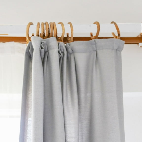 GOOHOCHY 2 Pcs Adjustable Curtain Rod 29.60X1.10X0.50CM White