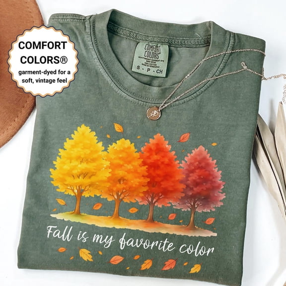 Fall Is My Favorite Color Autumn Tree Cozy Graphic Seasonal Thanksgiving T-Shirt