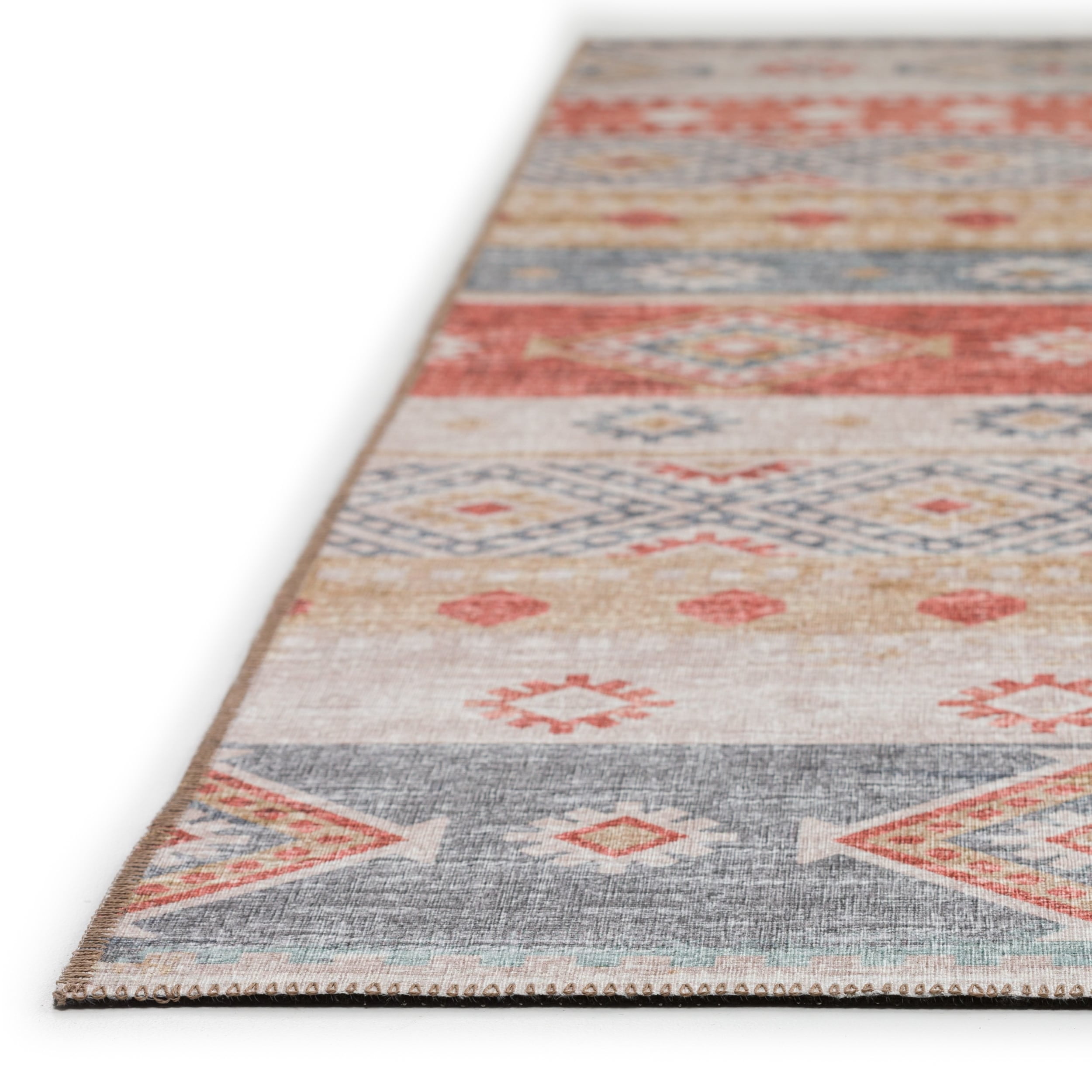 Yuma Indoor/Outdoor Orange Southwest 2’3" x 7’6" Non-Skid Runner Rug