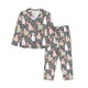 thumbnail image 1 of Balery Llamas Conjunto de Pijama con Estampado para Mujer, Conjunto de Dos Piezas con Manga Larga, Ropa de Dormir Suave con Bolsillos, Pijamas Cómodos-Large, 1 of 7