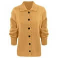 thumbnail image 5 of Womens Knit Casual Sweater Long Sleeve Button Down Open Front Soft Lightweight Cardigan Yellow XL, 5 of 5