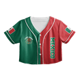 thumbnail image 3 of Lotusprinthandmade Personalized Mexico Crop Top Baseball Jersey for Women XS-XL Multicolor, 3 of 6