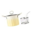 thumbnail image 4 of Olla de freidora con cesta de frito calentador de leche calentador portátil para olla de cocción al colador de canasta tapa de vidrio para picnic de, 4 of 8