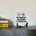 thumbnail image 3 of No Smoking Including E-Cigarettes Circle Table Sign with Acrylic Stand (5x5") | Home & Office Decor, 3 of 9