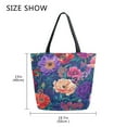 thumbnail image 5 of FORMRS Womens Canvas Tote Bag with Zipper Inner Pocket Shoulder Handbag, Blooming Flowers Pattern, 5 of 7