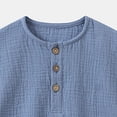 thumbnail image 3 of GCETTIC Toddler Baby Boys Summer Outfits Short Sleeve Solid Color T-Shirt Tops Shorts Sets 2Pcs Baby Boys Cotton Clothes Blue 18-24 Months, 3 of 7