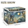 thumbnail image 3 of Large Lidded Foldable Storage Baskets Cubes Boxes Lids Bin for Home Bedroom Office Stars and Moon, 3 of 7