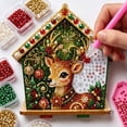 thumbnail image 4 of Christmas Pearl Painting Art Set Wooden House Ornament Kit Holiday Tabletop Decor Craft Gift, 4 of 6