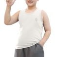 thumbnail image 2 of Amidoa Boys Cottn Tank Tops- Casual Summer Crewneck Soft Kids Sleeveless Shirts Husky White Size 10, 2 of 6
