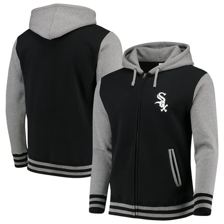 Chicago White Sox Sweatshirt - Chicago White Sox Majestic Iconic Full-Zip Hoodie - Black/Gray