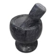 thumbnail image 1 of Mortero de mármol negro pulido para triturar hierbas y especias, 1 of 2