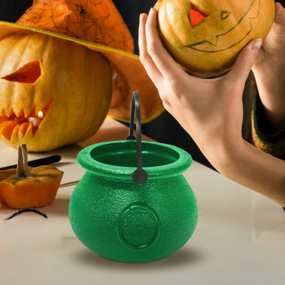 Konghyp Halloween Candy Bowl Holder, Trick Or Treat Mini Bucket, Versatile Halloween Decorations, Festive Candy Container, Unique Witch Design, Ideal for Halloween Parties