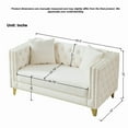 thumbnail image 5 of 58"Chesterfield Velvet Sofa,2 Seater Deep Seat Sofa,Modern Sofa with Button Nailhead,Square Arm Couches,Furniture for Living Room,Bedroom,Office, 5 of 10