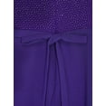 thumbnail image 5 of DPOIS Kids Junior Girls Shiny Rhinestone Irregular Flower Dress Purple 16, 5 of 7