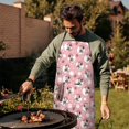 thumbnail image 4 of Pink Cow Strawberry Hat Pattern Apron-Garden Aprons for Women with Pockets-Cotton Linen Waterproof Kitchen Cooking Gardening Aprons Adjustable for Kitchen,Cooking,BBQ and Salon 33x27 Inch, 4 of 7