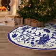 thumbnail image 5 of Fotbe Blue And White Porcelain Pattern Pattern Christmas Tree Skirt, Tree Skirts Plush Christmas Decorations, Christmas Tree Skirts Xmas Decorations Holiday Party Decor-36", 5 of 6