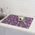 thumbnail image 6 of Sikiie Skull colorful flower daisy Dish Drying Mat, Kitchen Counter Mat, Self Drying Mat for Kitchen Counter Dish Drying Pad ,for Dishes, Utensils, Pots and Pans（24" x 18"）, 6 of 7