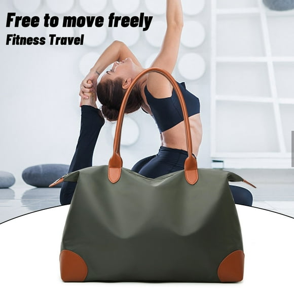 Bolsa de Viaje Tote para Mujeres con Funda para Carrito, Bolsillo Húmedo, Tela Impermeable, Gran Capacidad 18 Pulgadas Bolsa de Mano para Gimnasio para Avión, Hospital, Deportes.