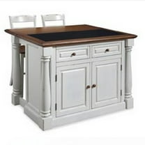 Homestyles Monarch Wood Kitchen Island Set in Off White