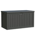 thumbnail image 5 of Patiowell 230 Gallon Deck Box, Waterproof Large Outdoor Lockable Storage Box with Divider for Patio Furniture and Garden Tools, Black, 5 of 8