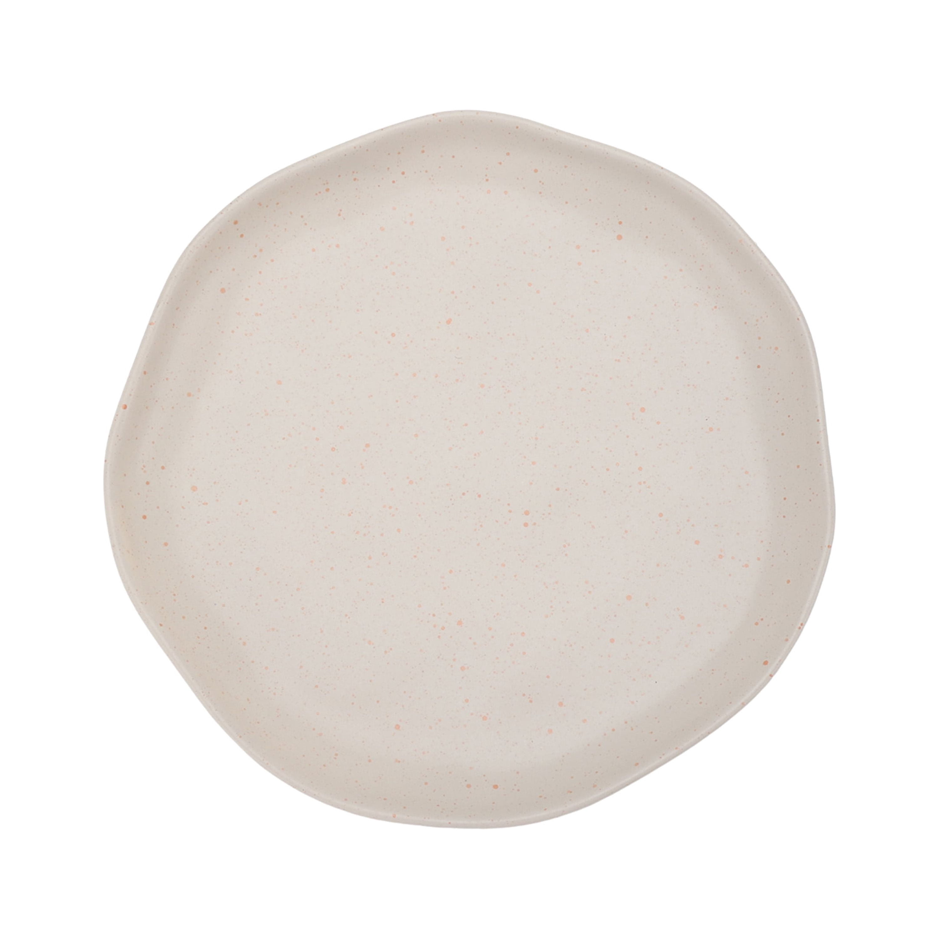 Just Feed Me by Jessie James Decker 12-Piece Ceramic Dinnerware Set, Terracotta Rose Speckle and Cream