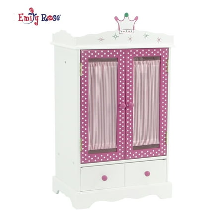 18 Inch Doll Wish Crown Storage Doll Armoire Closet Furniture
