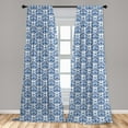 thumbnail image 5 of Ambesonne Blue Curtains, Indigo Victorian Design, Pair of 28"x63", Petrol Blue Turquoise, 5 of 5