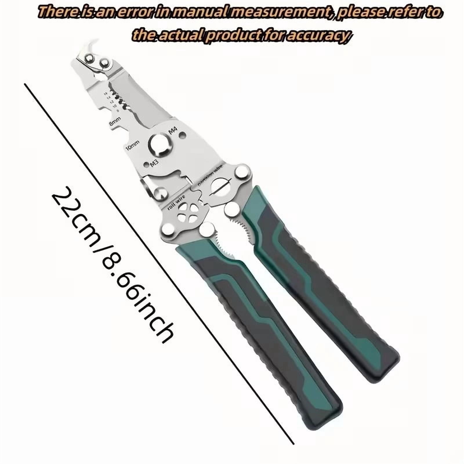 1pc, 18-in-1 Electrician Multitool: Foldable Wire Stripper with Hook Knife, Quick Stripping and Cutting, Screwdriver and Wrench, Suitable for DIY, Home, and Construction Projects