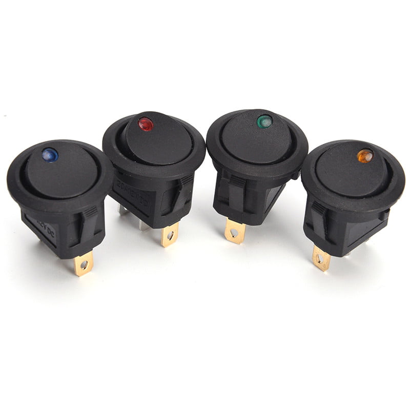 4pcs Round Switch 12V with LED light dot car auto rv boat toggle In YT