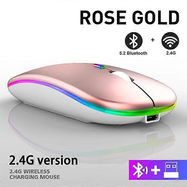 Nuevo ratón inalámbrico Bluetooth con USB recargable RGB 2,4 GHz 1600 DPI