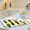 thumbnail image 5 of GZHJMY Dish Drying Mat Yellow Lemon Black Stripes Microfiber Absorbent Drying Pad Heat Resistant Kitchen Island Protector Stove Top Cover 16" × 18" Spring Summer Autumn Winter Holiday Gift, 5 of 6