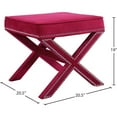 thumbnail image 3 of Meridian Furniture Nixon Contemporary Velvet Ottoman/Bench in Pink, 3 of 5