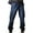 Blue, variant on Mens Jean Cargo Pants Outdoors Solid Casual Pocket Pants Black