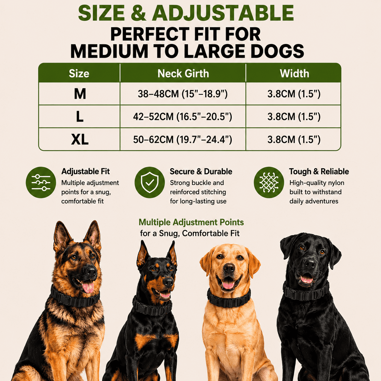 Waterproof AirTag Dog Collar, Military Tactical Collar with AirTag Holder, Comfortable Control Handle & Metal Buckle, GPS Dog Collar Holder for Medium to Large Dogs