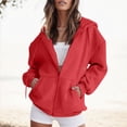 thumbnail image 4 of Zip Up Hoodies for Women 2025 Long Sleeve Plain Oversized Hoodie with Pockets Hooded Sweatshirt Women Jacket, 4 of 8