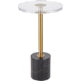 thumbnail image 1 of ZXNYH Furniture Acrylic Side Table,Clear Small Round End Table for Living Room,Bedroom,Office | Modern Nightstand with Marble Base,Gold Post,Clear Top for Drink,Food,Snack,Assembly(Black), 1 of 6