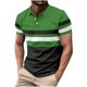 thumbnail image 1 of pstuiky Camisas de manga corta para hombre, Blusa informal de manga corta con cuello vuelto y botones con costuras a rayas para hombre ropa de hombre l, 1 of 5