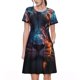 thumbnail image 1 of Easygdp Forest Cool Lion para Vestido Transpirable de Mujer, Vestido Suelto de Manga Corta con Pliegues y Bolsillos para el Verano, 1 of 6