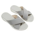 thumbnail image 5 of JeashCHAT Slip On Slide Sandals for Women Women's Flat Shoes Ladies Beach Sandals Summer Non-Slip Causal Slippers (Gray), 5 of 9