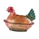 thumbnail image 4 of Plato de con forma de gallina en nido y tapa, ideal para guardar aperitivos, cocina, oficina, decoración, postres, hogar, pedestal, dulcero. Cabeza roja, 4 of 8