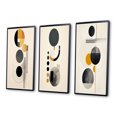 thumbnail image 3 of Designart "Minimal Circular Geometric Art II" Modern Geometric Framed Wall Art Set Of 3 - Grey Abstract Frame Gallery Wall Set For Home Decor, 3 of 7
