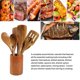 thumbnail image 4 of 9 Cucharas de Madera para Cocinar, Utensilios de Madera para Cocinar con Soporte para Utensilios, Juego de Utensilios de Cocina de Madera de Teca, 4 of 8