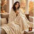 thumbnail image 4 of Halloween Embroidered Faux Fur Throw,Cozy Warm Fall Decorative Blanket for Couch Sofa Bed,Soft Plush Seasonal Home Accent,39.37"x27.55", 4 of 8