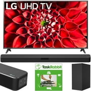 LG 75UN7070PUC 75-inch 4k HDR Smart LED TV Bundle with LG SN5Y 2.1 Channel High Res Audio Sound Bar with DTS Virtual:X and Taskrabbit Installation Service